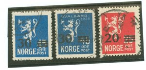 Norway #129-131 Used Single (Complete Set)