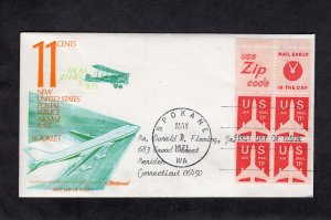 C78a Jet on Red, pane/4 FDC Fleetwood addressed