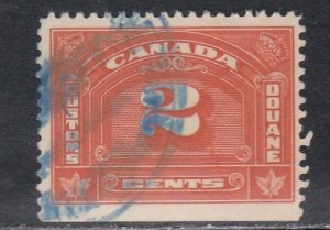 Canada 2 Cent Customs Tax Stamp, Used