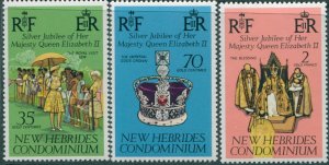 New Hebrides 1977 SG217-219 Silver Jubilee QEII set MNH