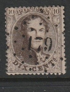 1863 Belgium - Sc 14 - used VF - 1 single - 14.5 - King Leopold I