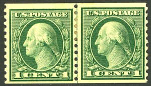 U.S. #490 MINT LINE PAIR OG HR