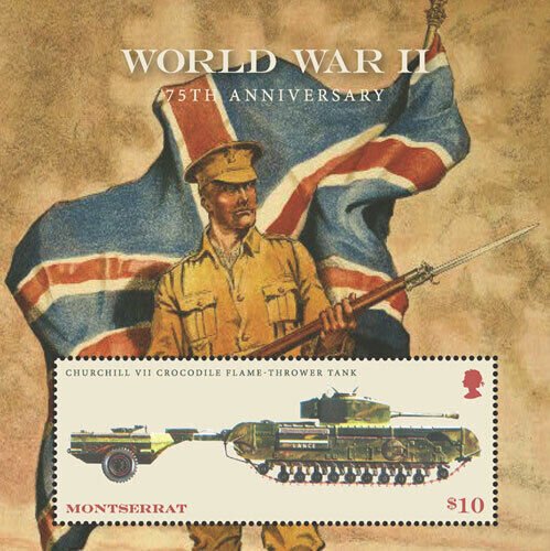 Montserrat 2018 - World War II, 75 Years - Souvenir stamp Sheet - Scott 1413 MNH