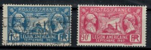 France 1927 SG458-459 American Legion - Used/MH