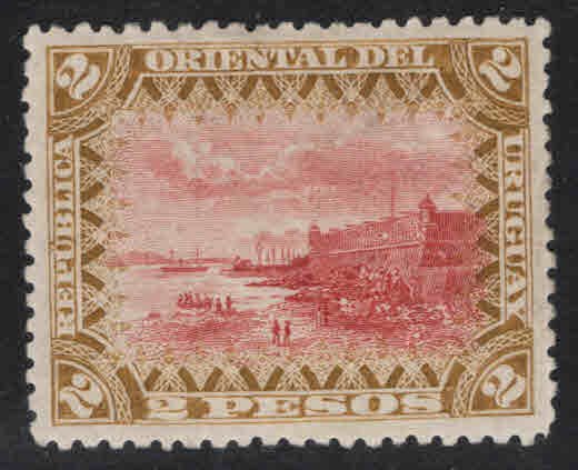 Uruguay Scott 127 Montevideo Fortress MH* stamp from 1895-99 set