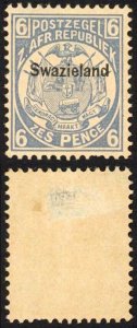 Swaziland SG6 6d Blue Thin Cat 45 pounds