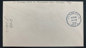 1933 Chicago USA LZ 127 Graf Zeppelin cover To Century Of Progress Exhibit #C 18