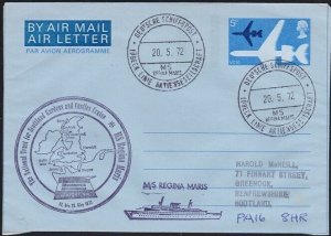 GB GERMANY 1972 M/V Regina Maris ship cover Lubeck ship mail cds...........B5507