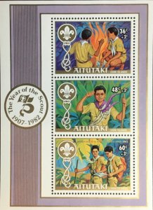 Aitutaki 1982 Scouts Minisheet MNH