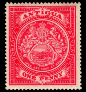 ES-371 ANTIGUA 1920 SEAL OF THE COLONY SC 32 CARMINE SG 27 MHinged Remnant