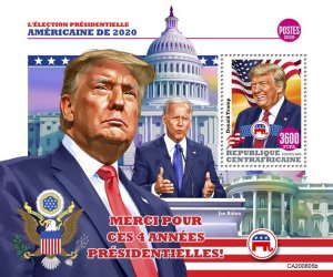 C A R - 2020 - US Presidential Election, Trump-Perf Souv Sheet-Mint Never Hinged