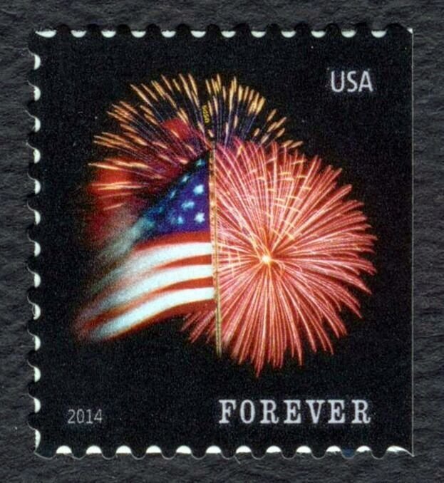 #4871 Flag and Fireworks, Mint **ANY 5=FREE SHIPPING**