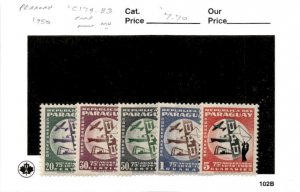 Paraguay, Postage Stamp, #C179-C183 Mint NH, 1949 Air Post UPU (AC)