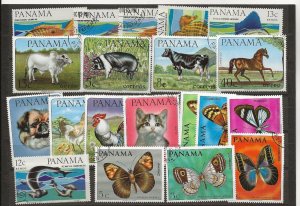 Thematic Stamps Panama 1965-7  Animals , Fish, Butterflys 3 sets(20 stamps) used
