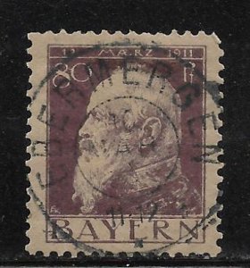 Bavaria - Scott #85  80pf Violet grey brown  Prince Luitpold F VF Used