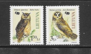 BIRDS - LITHUANIA #776-7 OWLS MNH