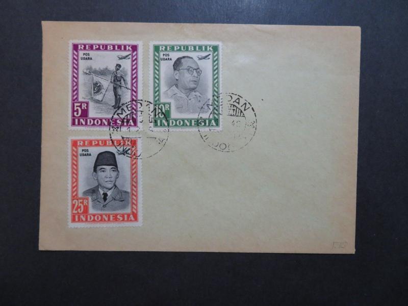 Indonesia 1949 Revolutionary Govt Airmail Cover / Medan CDS - Z9198