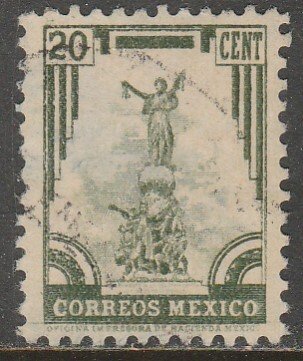 MEXICO 846, 20¢ 1934 Definitive Wmk Gobierno...279 Used F-VF. (928)