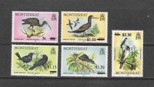 BIRDS - MONTSERRAT #651-5  MNH