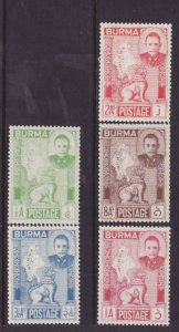 Burma-Sc#85-9- id7-unused og NH KGVI set-Maps-1948-