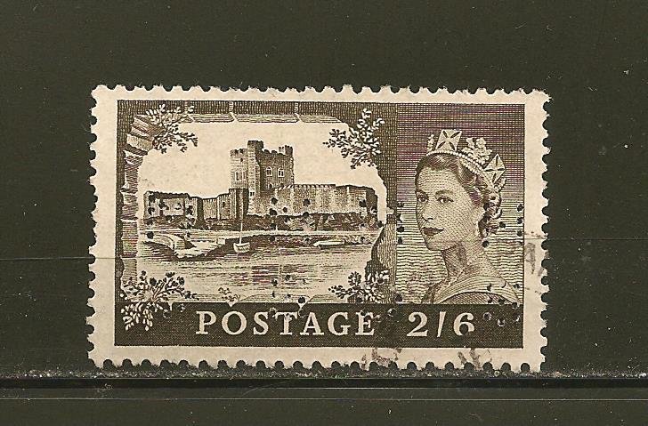 Great Britain SC#525 OHMS Perfin Used