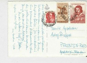 Italy 1961 Merano Castle Picture Merano Cancels Multiple Stamps Postcard Rf31043