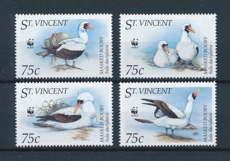 [104266] St. Vincent 1995 Birds vogel oiseaux Masked booby WWF  MNH