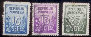 Indonesia 1951 SC# 373-4,376 Used 