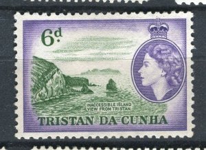TRISTAN DA CUNHA; 1950s early QEII Pictorial issue fine Mint hinged 6d. value