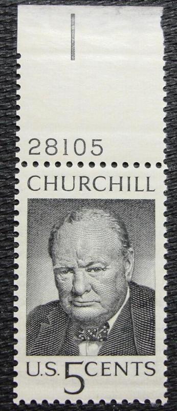 US #1264 MNH PN Single, Winston Churchill SCV $.25