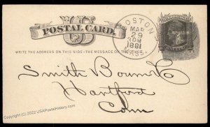 USA 1800s Boston Mass Negative Letter F Fancy Cancel Cover 95027