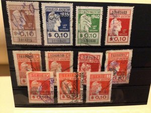 Argentina vintage Ley de Sellos Revenue stamps Ref 59017