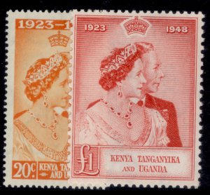KENYA UGANDA TANGANYIKA GVI SG157-158, 1949 RSW set, NH MINT. Cat £51.