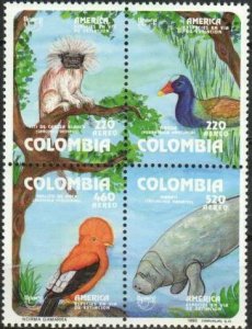 Colombia Stamp C861  - America Issue,   endangered species