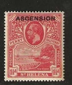 ASCENSION ISLAND 3  KGV  1½¢  SINGLE  MH  SHERWOOD STAMP