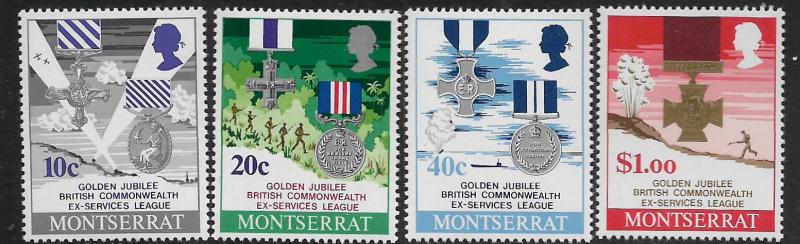 MONTSERRAT, 260-263, MNH, HIGHEST AWARD FOR MILITARY PERSONNEL