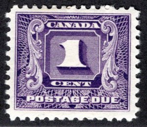 J6, Scott, 1c, VF, 2nd issue, MLHOG, Canada Postage Due