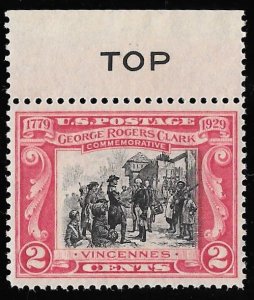 651 2 cents George Clark Stamp mint OG NH EGRADED XF-SUPERB 96 XXF