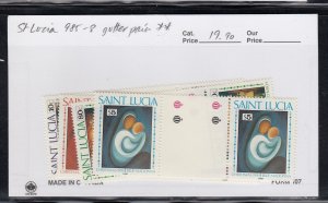 St Lucia 985-9 Christmas gutter pairs mnh