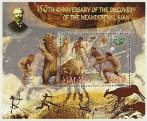 Malawi Anniversary of Discovery of Neanderthal Man Pre Historic Bear Animal Souv