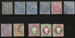 UK GRIQUALAND WEST & HELIGOLAND 1877-1878 EIGHT VALUES TO 5 SHILLINGS