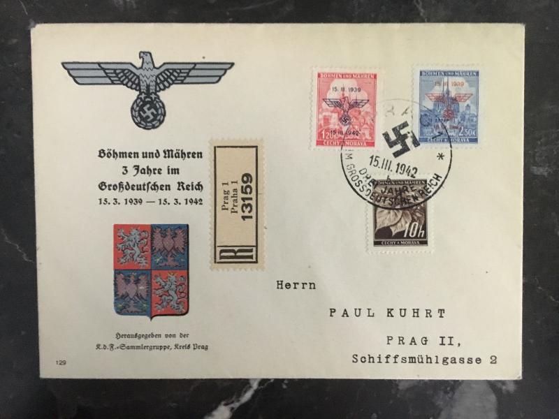 1945 Prague Czechoslovakia Bohemia 3rd Anniversary Cover 