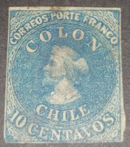 Chile 10c 1861 MH Michel 5a