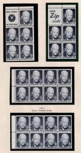 1970 Eisenhower 6c Sc 1393 panes MNH gum & slogan types MNH 4 different