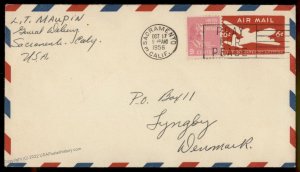 USA 9c Prexie William Harrison Airmail Sacramento CA Syngby Denmark Cover 80129