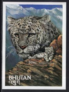 Bhutan 417 Snow Leopard Souvenir Sheet MNH VF