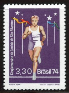 Brazil Scott 1374 MH* 1974  runner stamp