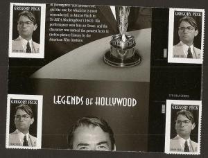 US 4526 Legends of Hollywood  Gregory Peck cross gutter block MNH 2011
