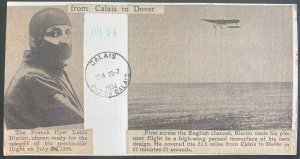 1934 Calais France Airmail Anniversary Souvenir Bleriot World Flight PC Cover