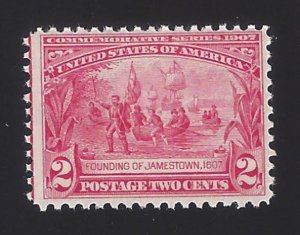 US #329 1907 Carmine Wmk 191 Perf 12 MNH F-VF Scv $75